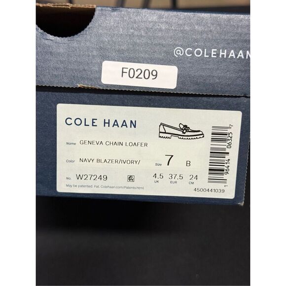 New Cole Haan Hann Geneva Chain Loafers Navy Blazer Ivory 7 - Picture 6 of 6